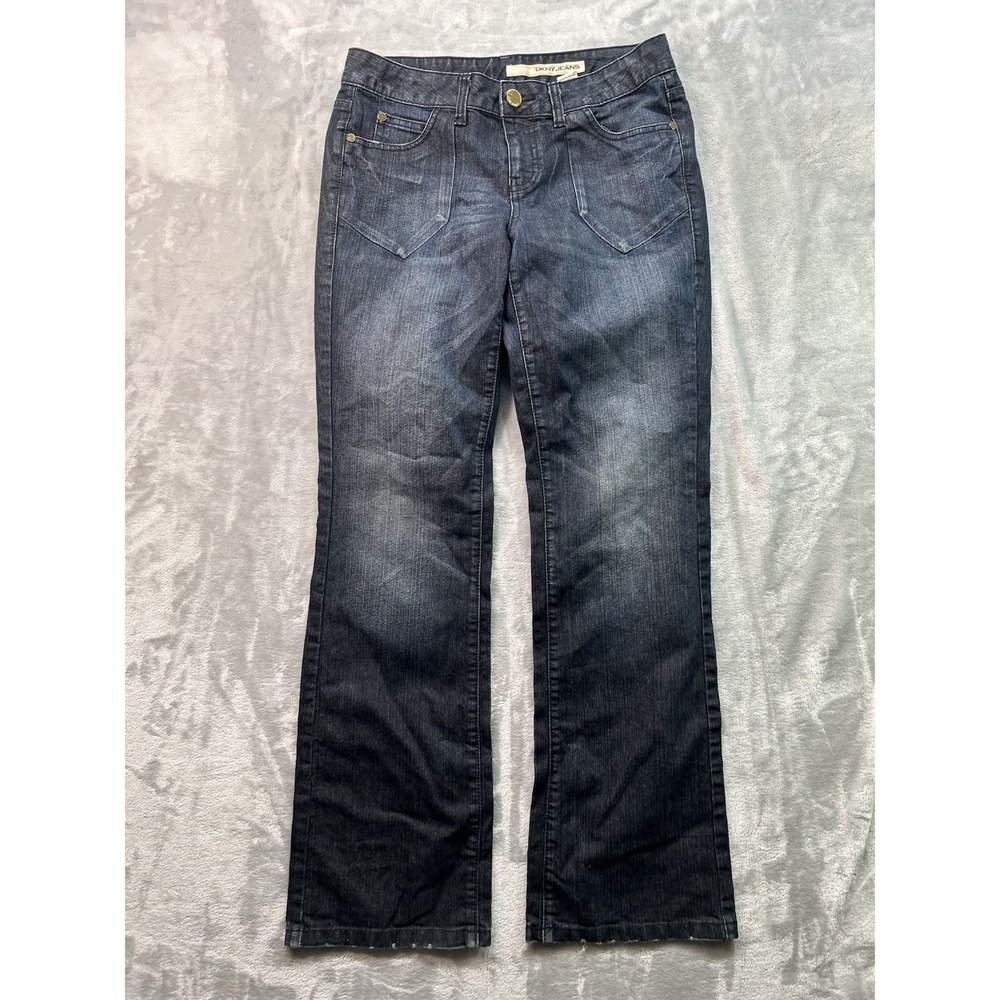 DKNY Womens Sz 10 Blue Jeans Bootcut Dark Wash Western Boho Cowgirl Retro Pants